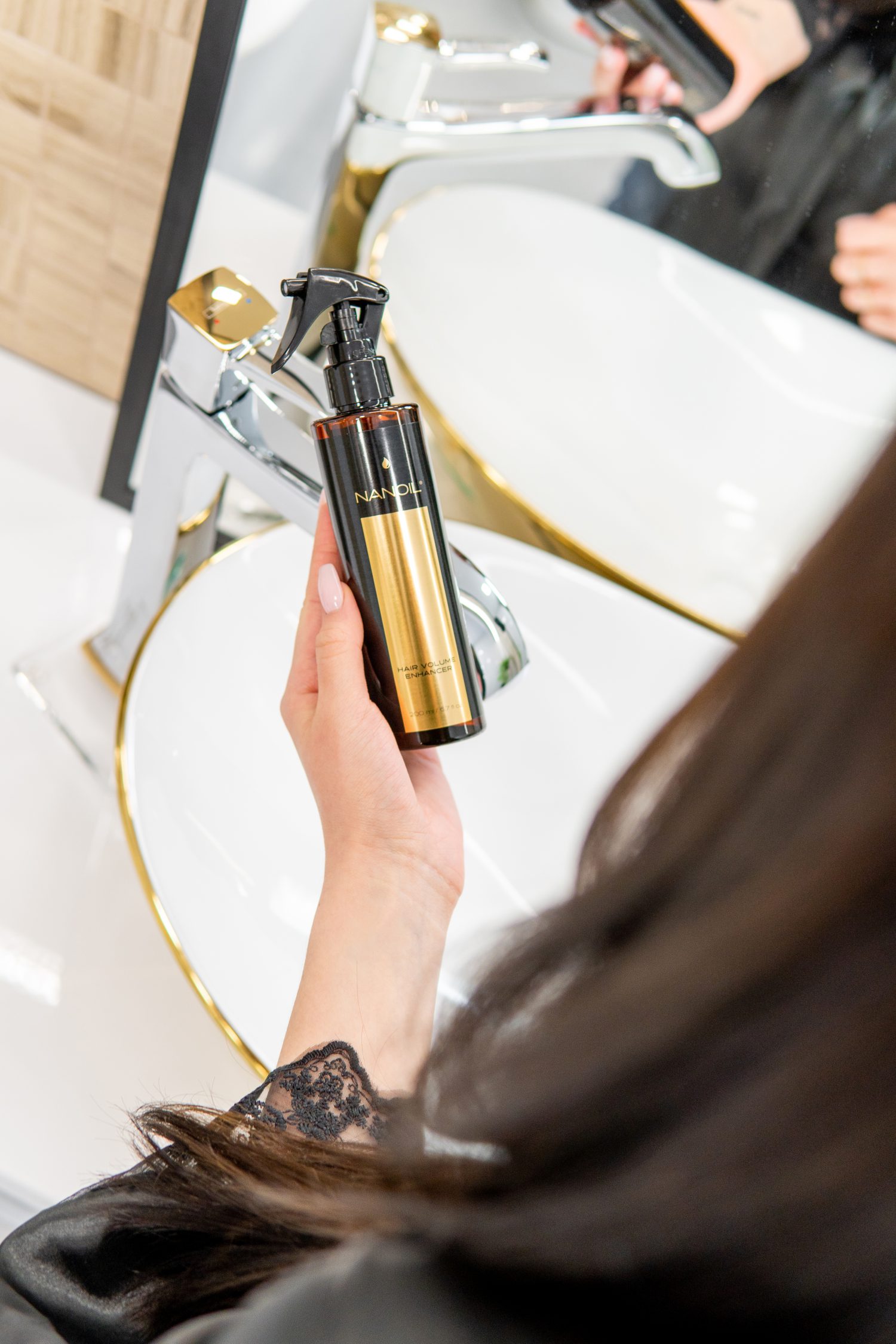 spray voor voller uitziend haar nanoil